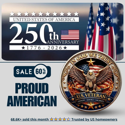 🔥Last Day 50% OFF 🔥 Honor America’s Heroes – 250 Years of Freedom Veteran Tribute Coin