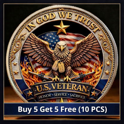🔥Last Day 50% OFF 🔥 Honor America’s Heroes – 250 Years of Freedom Veteran Tribute Coin