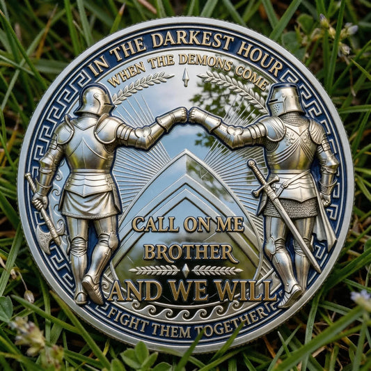 ⚡️Last Day 50% OFF - Sacred Brotherhood Knights Challenge Coin ✝️🛡️🪙
