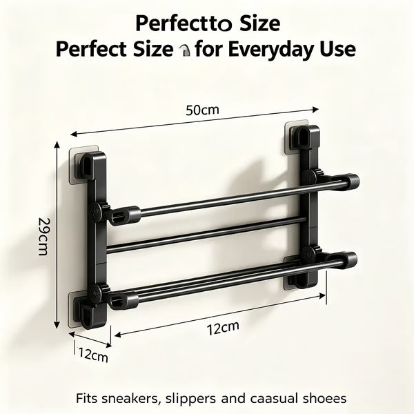 🪑 Foldable Wall‑Mounted Shoe Rack｜Space‑Saving Hanging Slipper Holder for Entryway Bathroom RV