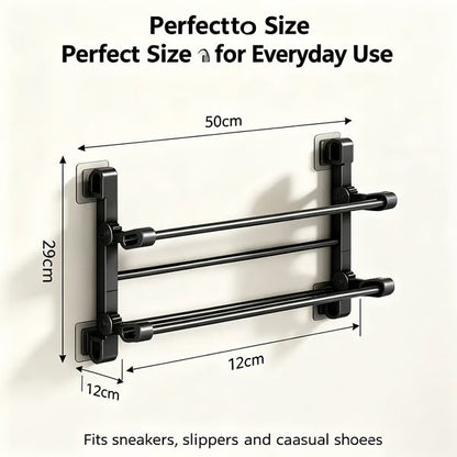 🪑 Foldable Wall‑Mounted Shoe Rack｜Space‑Saving Hanging Slipper Holder for Entryway Bathroom RV
