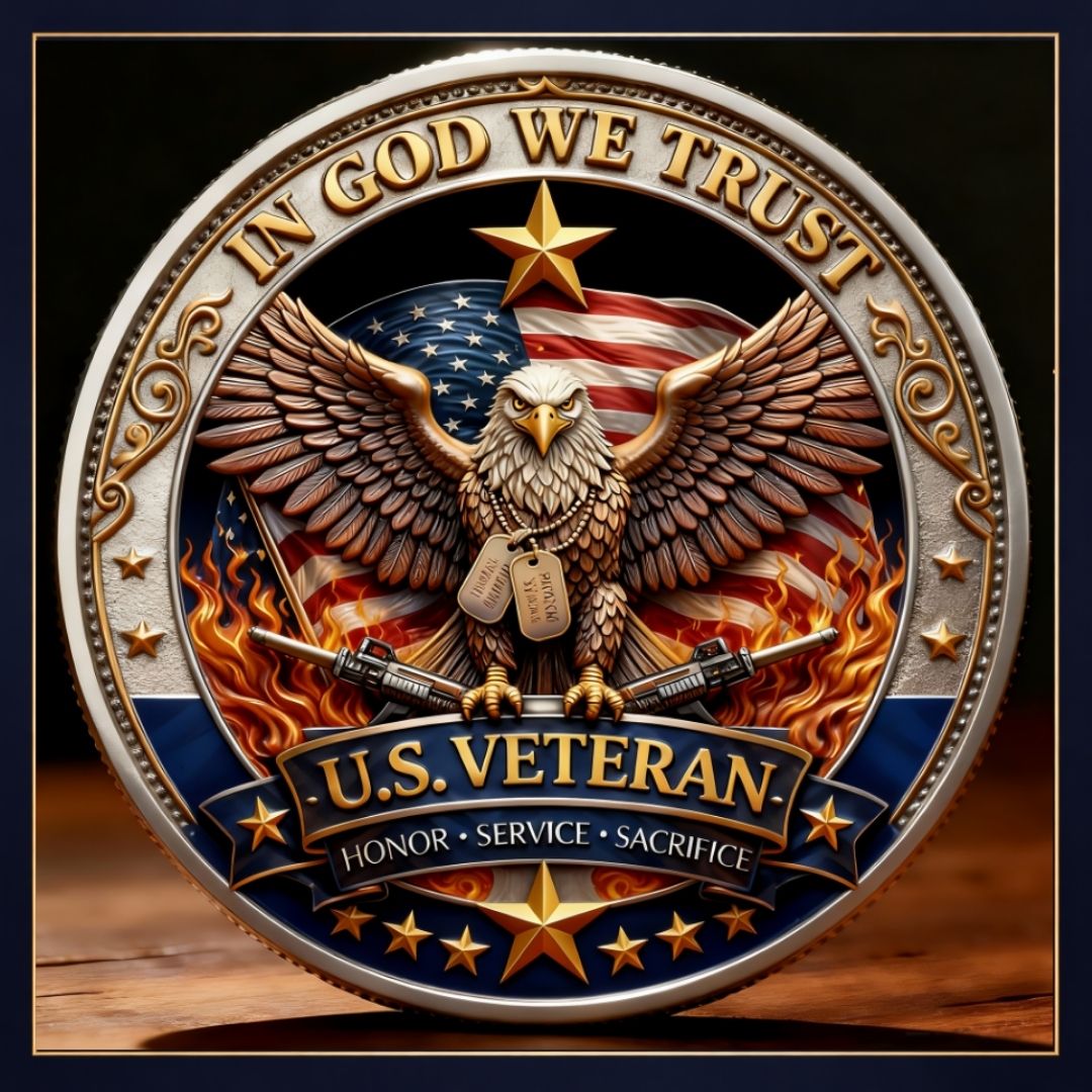 🔥Last Day 50% OFF 🔥 Honor America’s Heroes – 250 Years of Freedom Veteran Tribute Coin