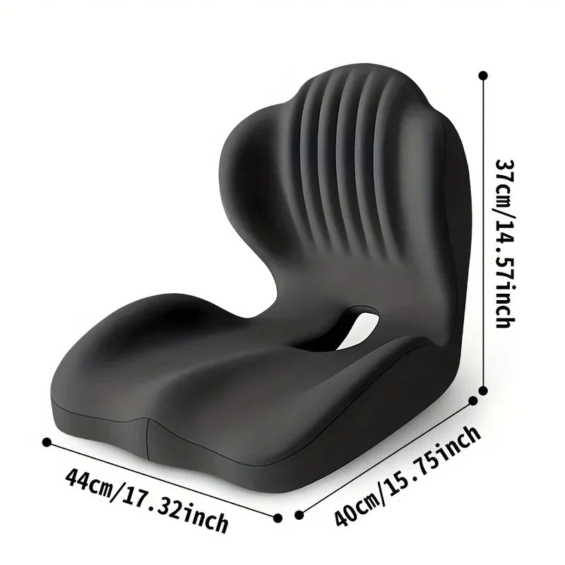 Ergonomic Memory Foam Seat Cushion with Lumbar Support – Pressure Relief, Height Boost, Universal Fit