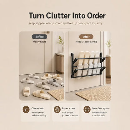 🪑 Foldable Wall‑Mounted Shoe Rack｜Space‑Saving Hanging Slipper Holder for Entryway Bathroom RV
