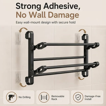 🪑 Foldable Wall‑Mounted Shoe Rack｜Space‑Saving Hanging Slipper Holder for Entryway Bathroom RV