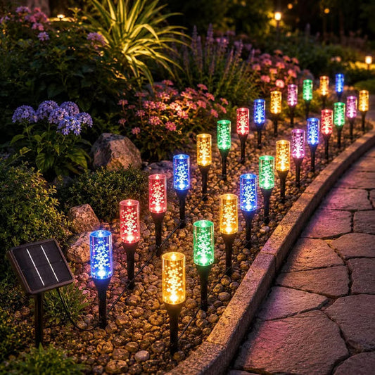 Solar Pathway Lights Outdoor Crystal Bubble