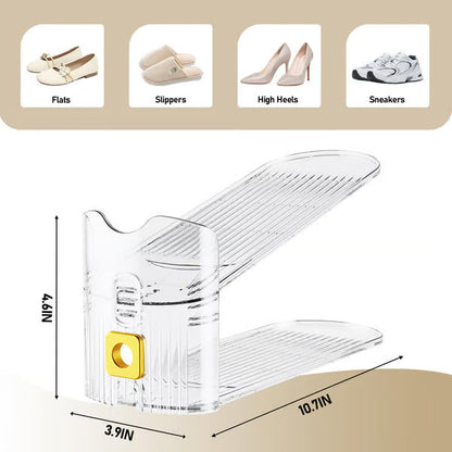 Adjustable Double-Layer Clear Shoe Slots Organizer