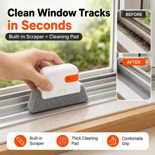 3-in-1 Window Track Deep Cleaning Tool – Scrub, Brush & Clean Tight Gaps