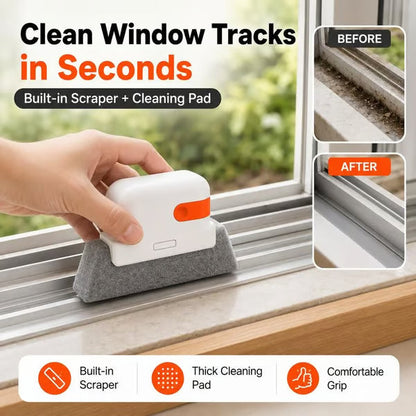 3-in-1 Window Track Deep Cleaning Tool – Scrub, Brush & Clean Tight Gaps