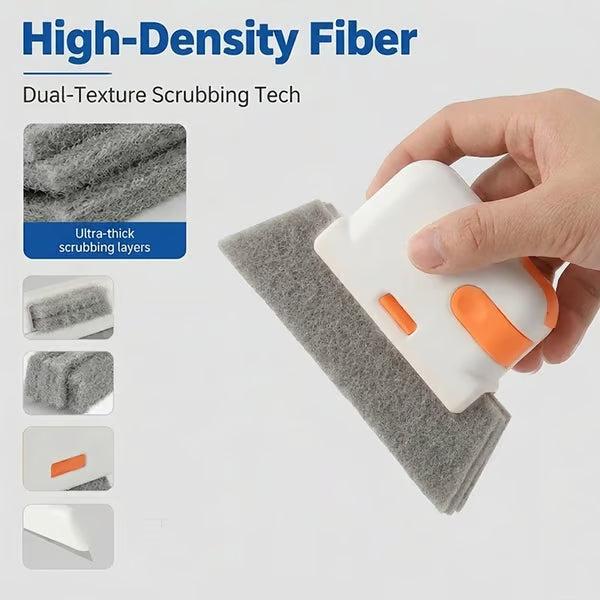 3-in-1 Window Track Deep Cleaning Tool – Scrub, Brush & Clean Tight Gaps